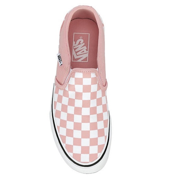 Vans classic slip-on pink checkered shoes - Picture 2 of 6